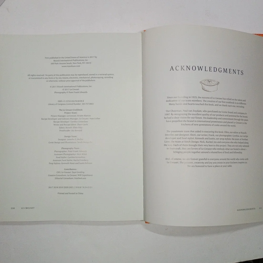 Le Creuset Collection of Recipes From Our French Table Hardcover Cookbook
